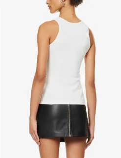 FIORUCCI Logo-print Ribbed Stretch-woven Top 8 FIORUCCI Logo-print Ribbed Stretch-woven Top -Reiss Shop R04168332 WHITE ALT03