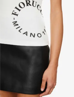 FIORUCCI Logo-print Ribbed Stretch-woven Top 9 FIORUCCI Logo-print Ribbed Stretch-woven Top -Reiss Shop R04168332 WHITE ALT04