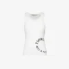 FIORUCCI Logo-print Ribbed Stretch-woven Top