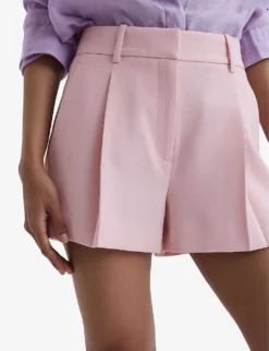 Reiss Marina Pleated Woven Shorts -Reiss Shop R04168931 PINK ALT02