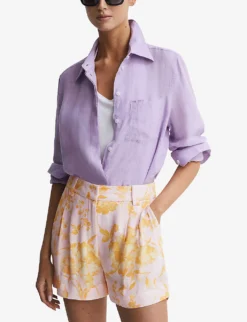 Reiss Bonnie High-rise Floral-print Woven Shorts -Reiss Shop R04168933 MULTI ALT02