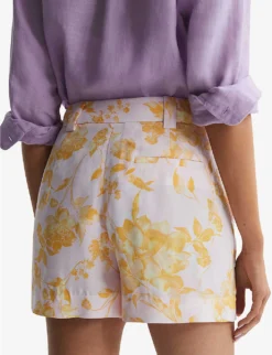 Reiss Bonnie High-rise Floral-print Woven Shorts -Reiss Shop R04168933 MULTI ALT03