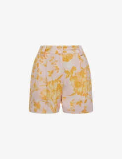 Reiss Bonnie High-rise Floral-print Woven Shorts