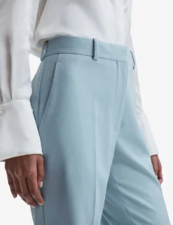 Reiss Clara Wide-leg Mid-rise Wool-blend Trousers 9 Reiss Clara Wide-leg Mid-rise Wool-blend Trousers -Reiss Shop R04168967 BLUE ALT04