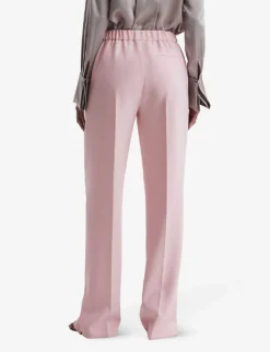 Reiss Marina Pinch-seam Wide-leg High-rise Woven-blend Trousers -Reiss Shop R04168968 PINK ALT03