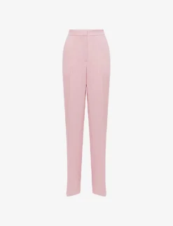 Reiss Marina Pinch-seam Wide-leg High-rise Woven-blend Trousers