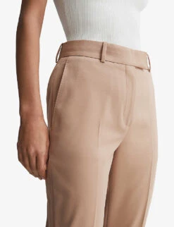 Reiss Marlie Slim-leg High-rise Stretch Wool-blend Trousers -Reiss Shop R04168969 CAMEL ALT02