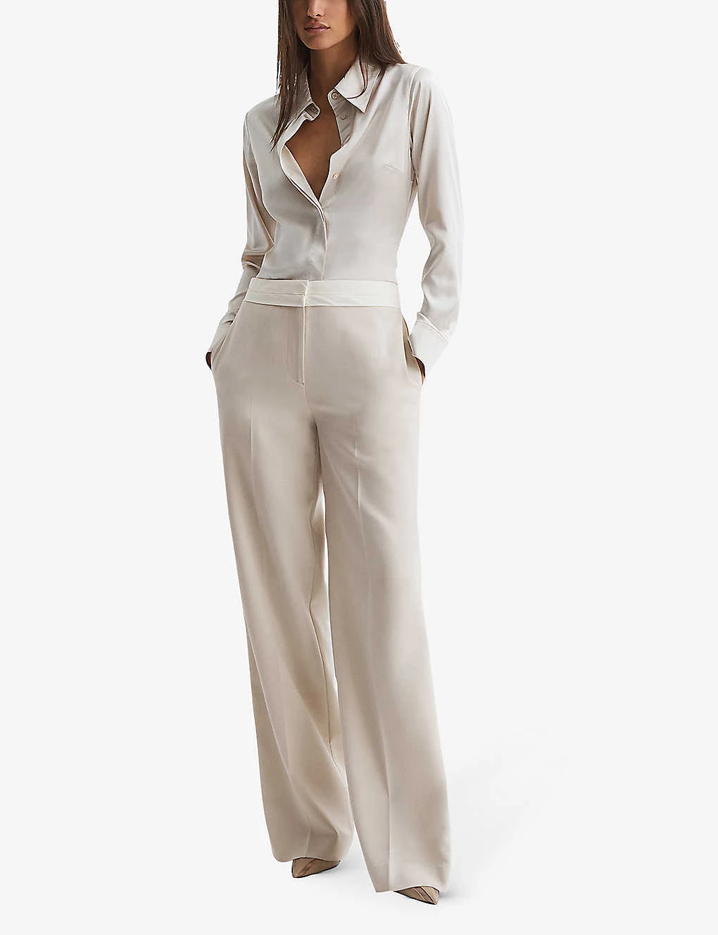 Reiss Maya Wide-leg Mid-rise Stretch Woven-blend Trousers 2 Reiss Maya Wide-leg Mid-rise Stretch Woven-blend Trousers - Image 2