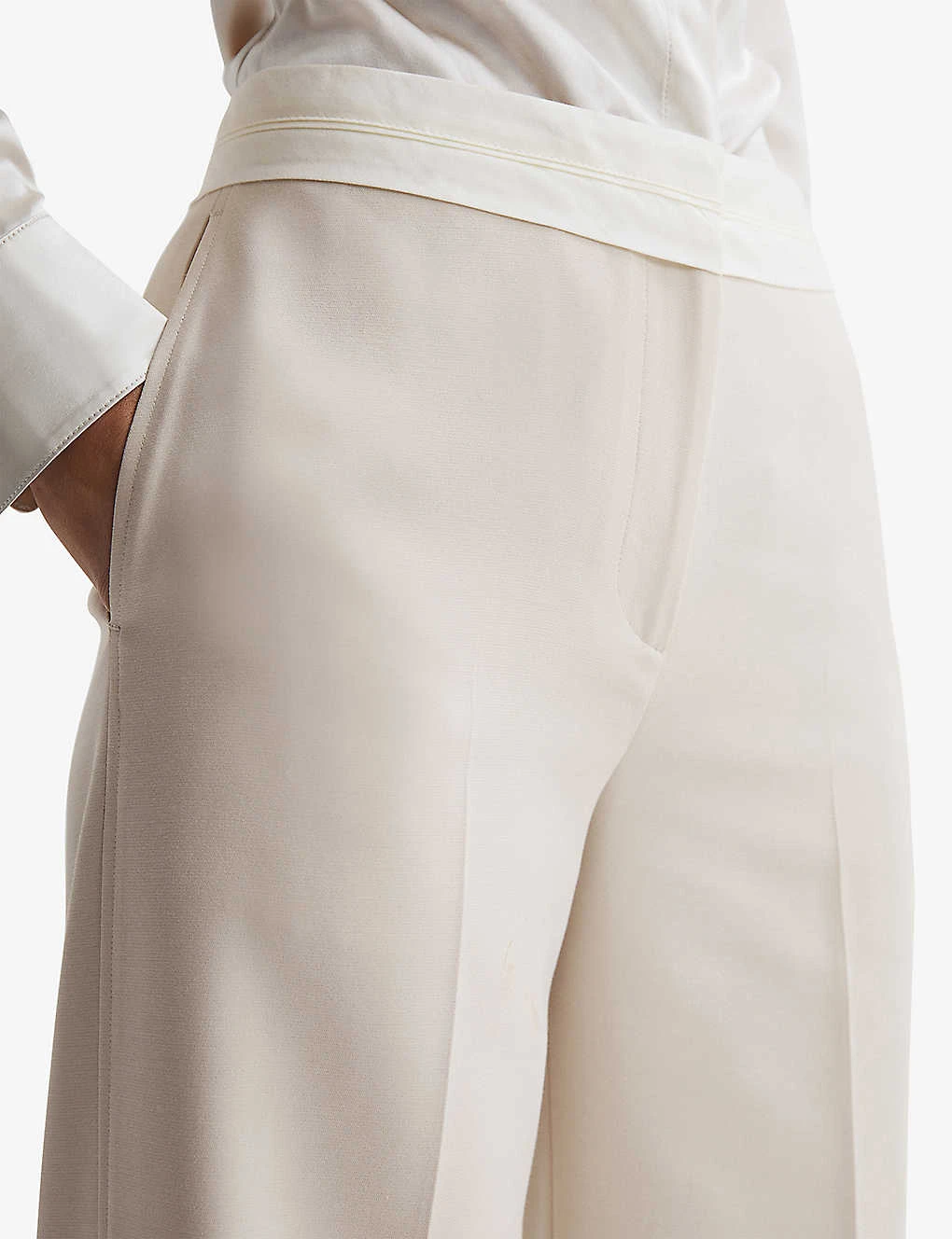 Reiss Maya Wide-leg Mid-rise Stretch Woven-blend Trousers 3 Reiss Maya Wide-leg Mid-rise Stretch Woven-blend Trousers - Image 3