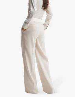 Reiss Maya Wide-leg Mid-rise Stretch Woven-blend Trousers 7 Reiss Maya Wide-leg Mid-rise Stretch Woven-blend Trousers -Reiss Shop R04168977 NEUTRAL ALT03