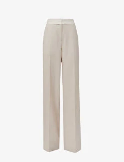 Reiss Maya Wide-leg Mid-rise Stretch Woven-blend Trousers