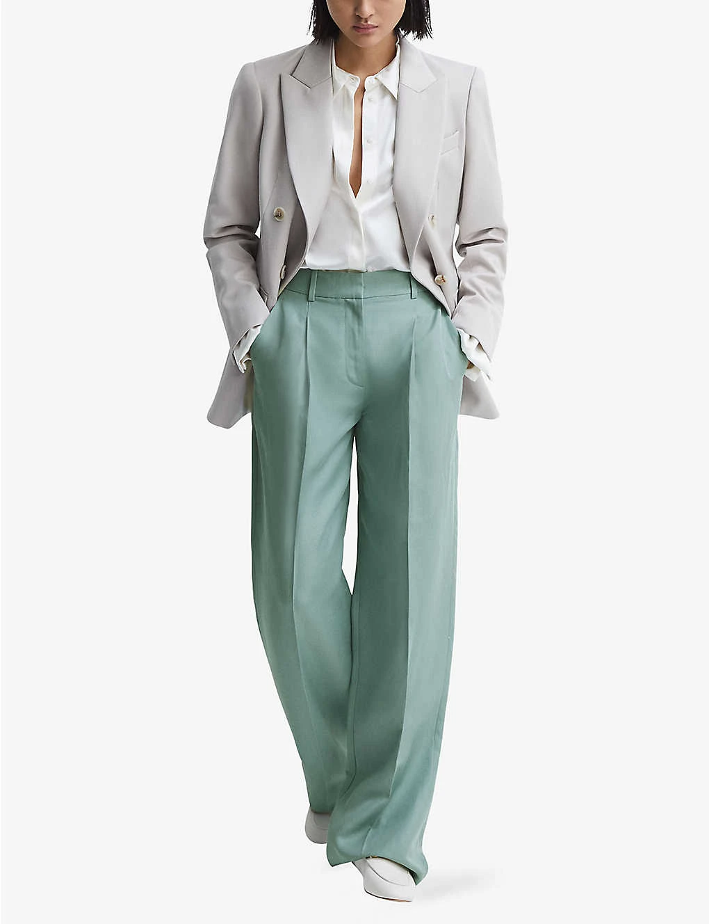 Reiss Talia Wide-leg High-rise Recycled Lyocell-blend Trousers 2 Reiss Talia Wide-leg High-rise Recycled Lyocell-blend Trousers - Image 2