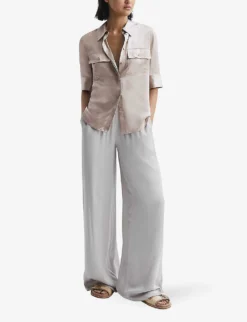 Reiss Aubrey Short-sleeve Silk Shirt 7 Reiss Aubrey Short-sleeve Silk Shirt -Reiss Shop R04169200 CHAMPAGNE ALT02