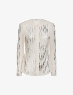 Reiss Robyn Rhinestone-embellished Woven Blouse