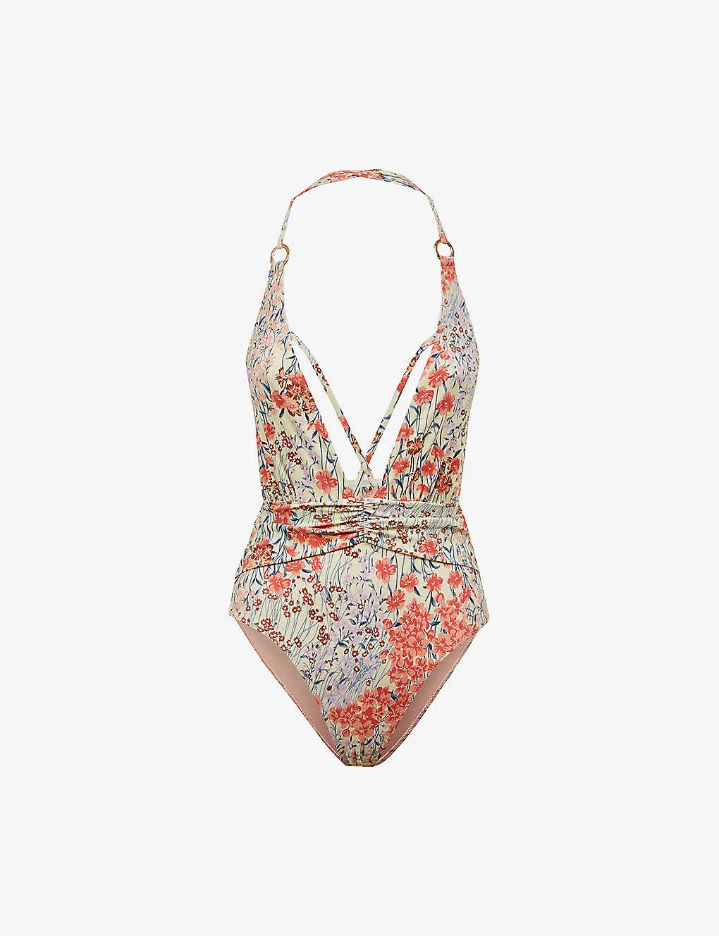 Reiss Isla Floral-print Plunge-neck Swimsuit 1 Reiss Isla Floral-print Plunge-neck Swimsuit