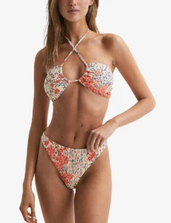 Reiss Lola Floral-print High-cut Bikini Bottoms 7 Reiss Lola Floral-print High-cut Bikini Bottoms -Reiss Shop R04169506 PINKPRINT ALT02