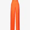 Valentino Pantalone Straight-leg High-rise Wool And Silk-blend Trousers