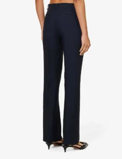 Valentino Pantalone Straight-leg Mid-rise Wool And Silk-blend Trousers -Reiss Shop R04169686 NAVY ALT03