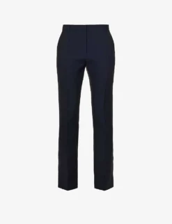 Valentino Pantalone Straight-leg Mid-rise Wool And Silk-blend Trousers