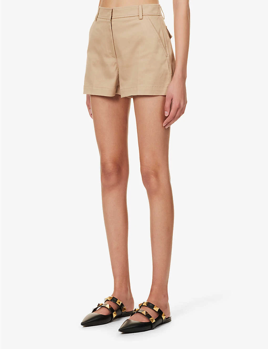 Valentino Pressed-crease Straight-leg Stretch-cotton Shorts 3 Valentino Pressed-crease Straight-leg Stretch-cotton Shorts - Image 3