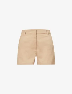 Valentino Pressed-crease Straight-leg Stretch-cotton Shorts