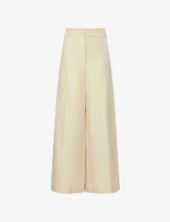 Joseph Thurlow Wide-leg Mid-rise Silk And Cotton-blend Trousers