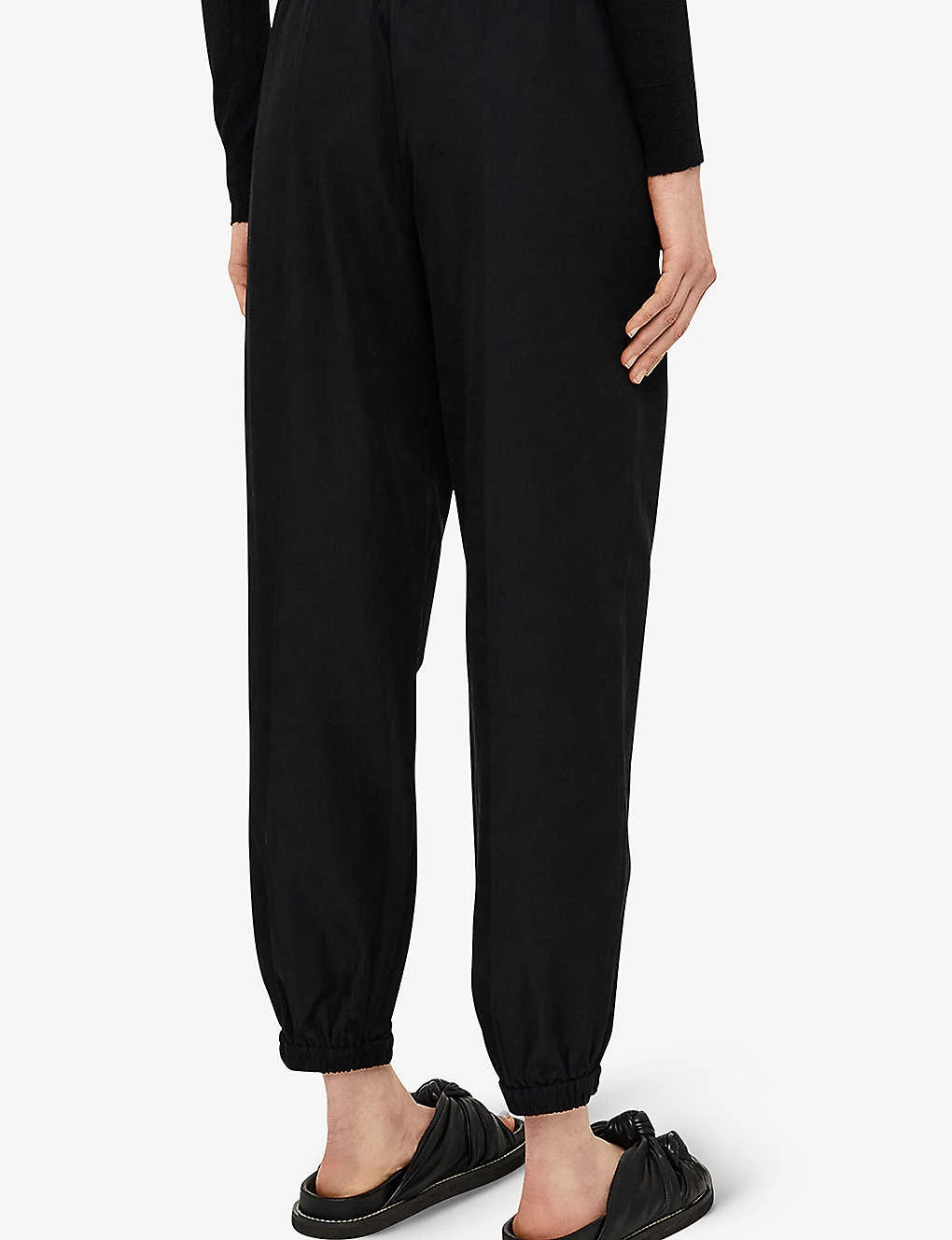 Joseph Taio Elasticated-waist Tapered-leg Silk-cotton Blend Trousers 3 Joseph Taio Elasticated-waist Tapered-leg Silk-cotton Blend Trousers - Image 3