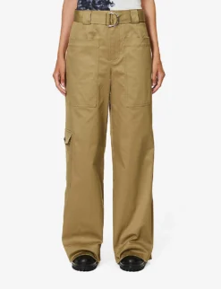 Detachable-belt Straight-leg Stretch-cotton Trousers 7 Detachable-belt Straight-leg Stretch-cotton Trousers -Reiss Shop R04170124 KHAKIGREEN ALT02