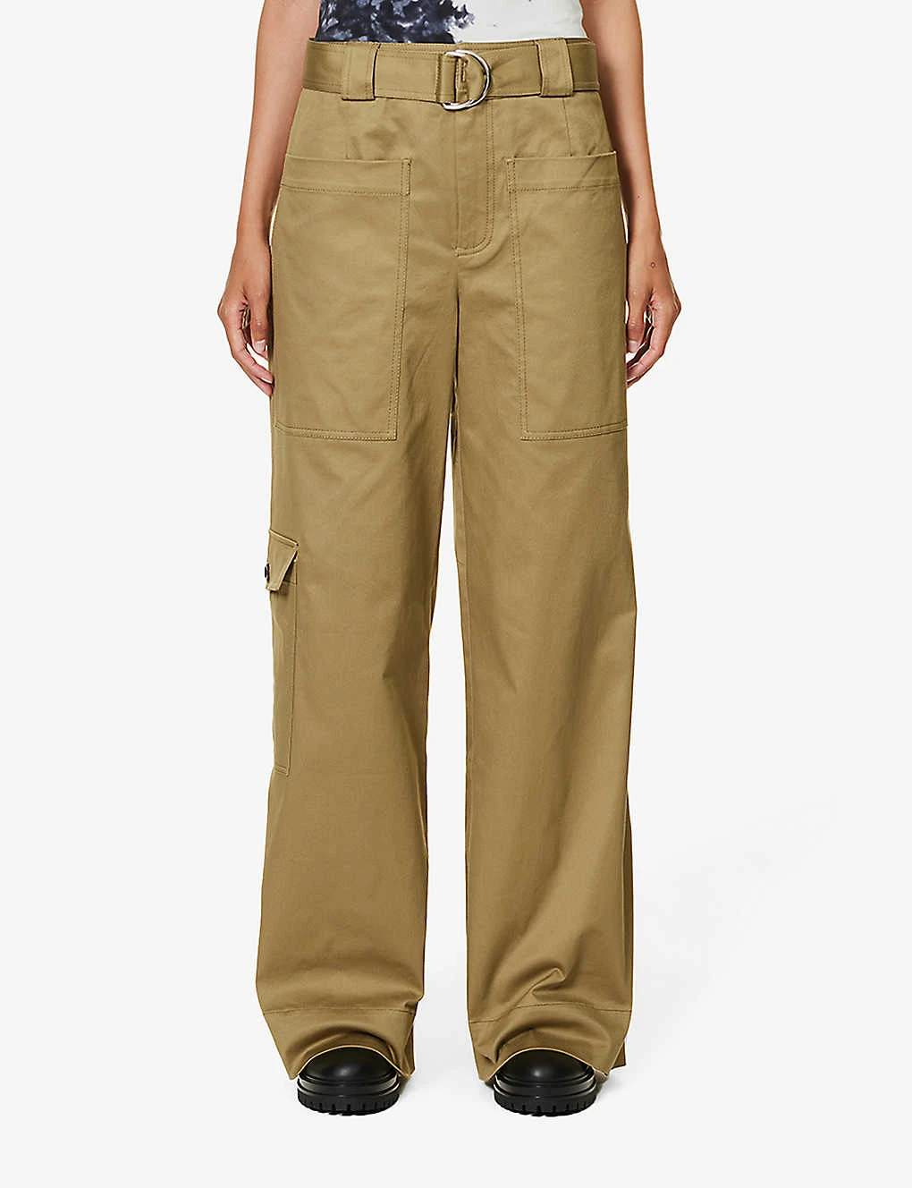 Detachable-belt Straight-leg Stretch-cotton Trousers 3 Detachable-belt Straight-leg Stretch-cotton Trousers - Image 3