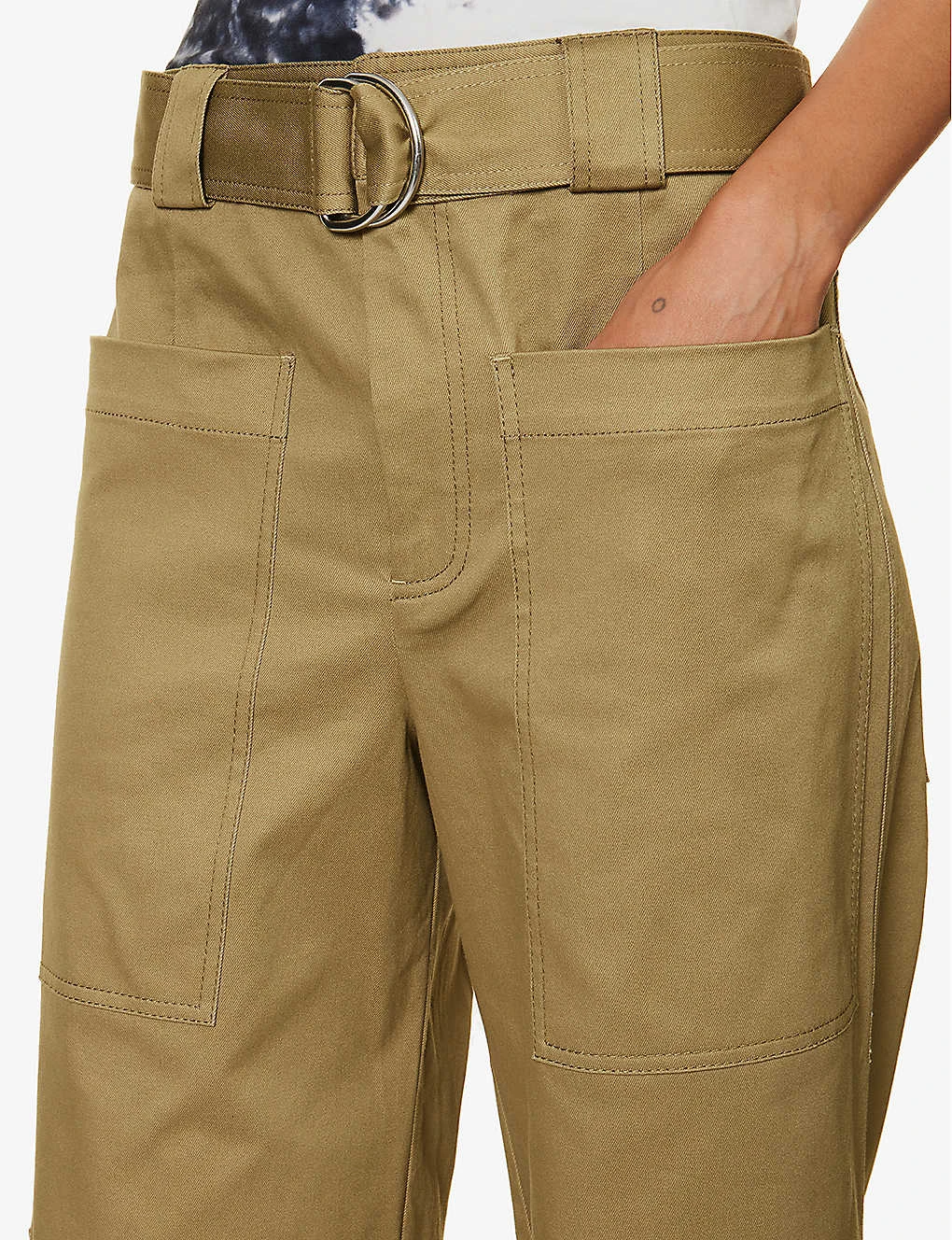 Detachable-belt Straight-leg Stretch-cotton Trousers 5 Detachable-belt Straight-leg Stretch-cotton Trousers - Image 5