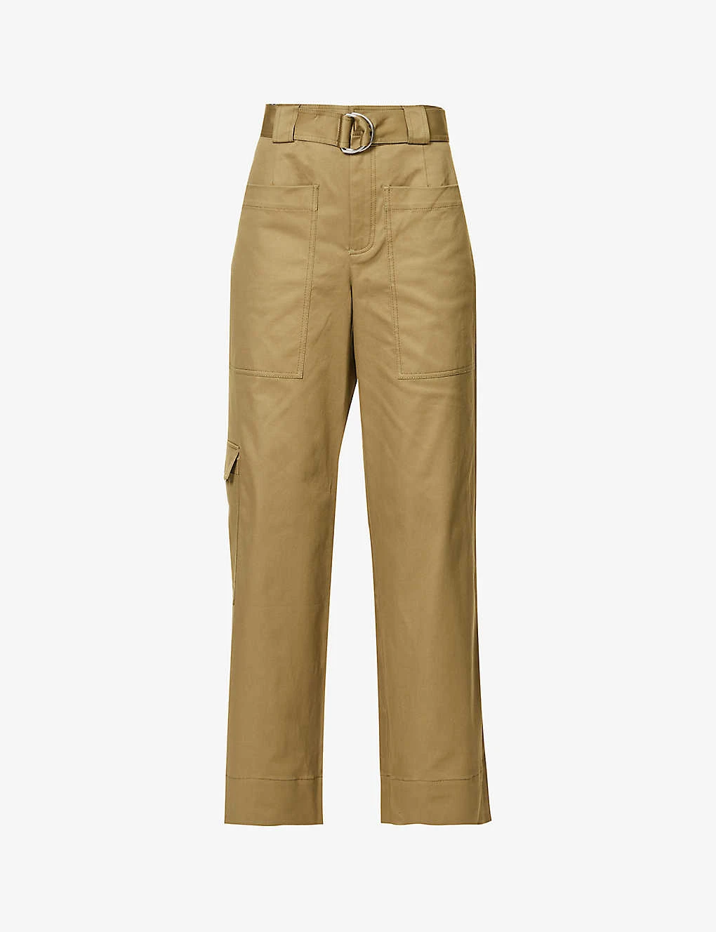 Detachable-belt Straight-leg Stretch-cotton Trousers 1 Detachable-belt Straight-leg Stretch-cotton Trousers