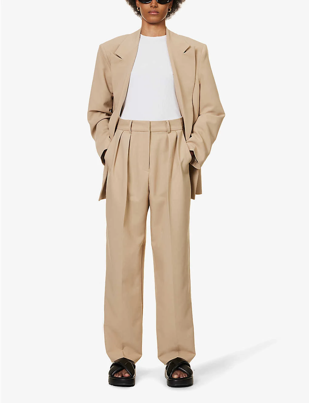 Corrin Pleated Wide-leg Relaxed-fit Stretch-woven Trousers 2 Corrin Pleated Wide-leg Relaxed-fit Stretch-woven Trousers - Image 2