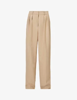 Corrin Pleated Wide-leg Relaxed-fit Stretch-woven Trousers