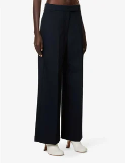 Bostan Wide-leg Mid-rise Stretch-woven Trousers 7 Bostan Wide-leg Mid-rise Stretch-woven Trousers -Reiss Shop R04174451 NAVY ALT02