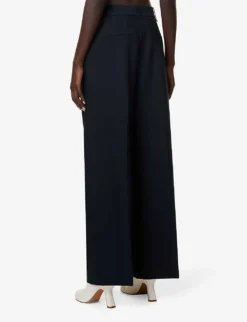 Bostan Wide-leg Mid-rise Stretch-woven Trousers 8 Bostan Wide-leg Mid-rise Stretch-woven Trousers -Reiss Shop R04174451 NAVY ALT03