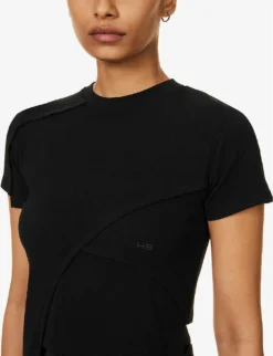 Deconstructed Asymmetric-hem Stretch-cotton Top -Reiss Shop R04174797 BLACK ALT04
