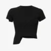 Deconstructed Asymmetric-hem Stretch-cotton Top