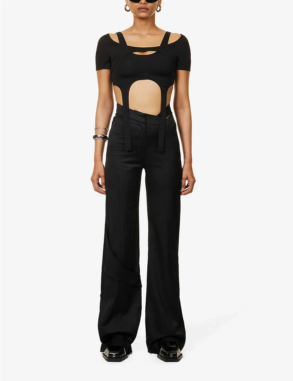 Fluid Cut-out High-rise Straight-leg Wool-blend Trousers 2 Fluid Cut-out High-rise Straight-leg Wool-blend Trousers - Image 2