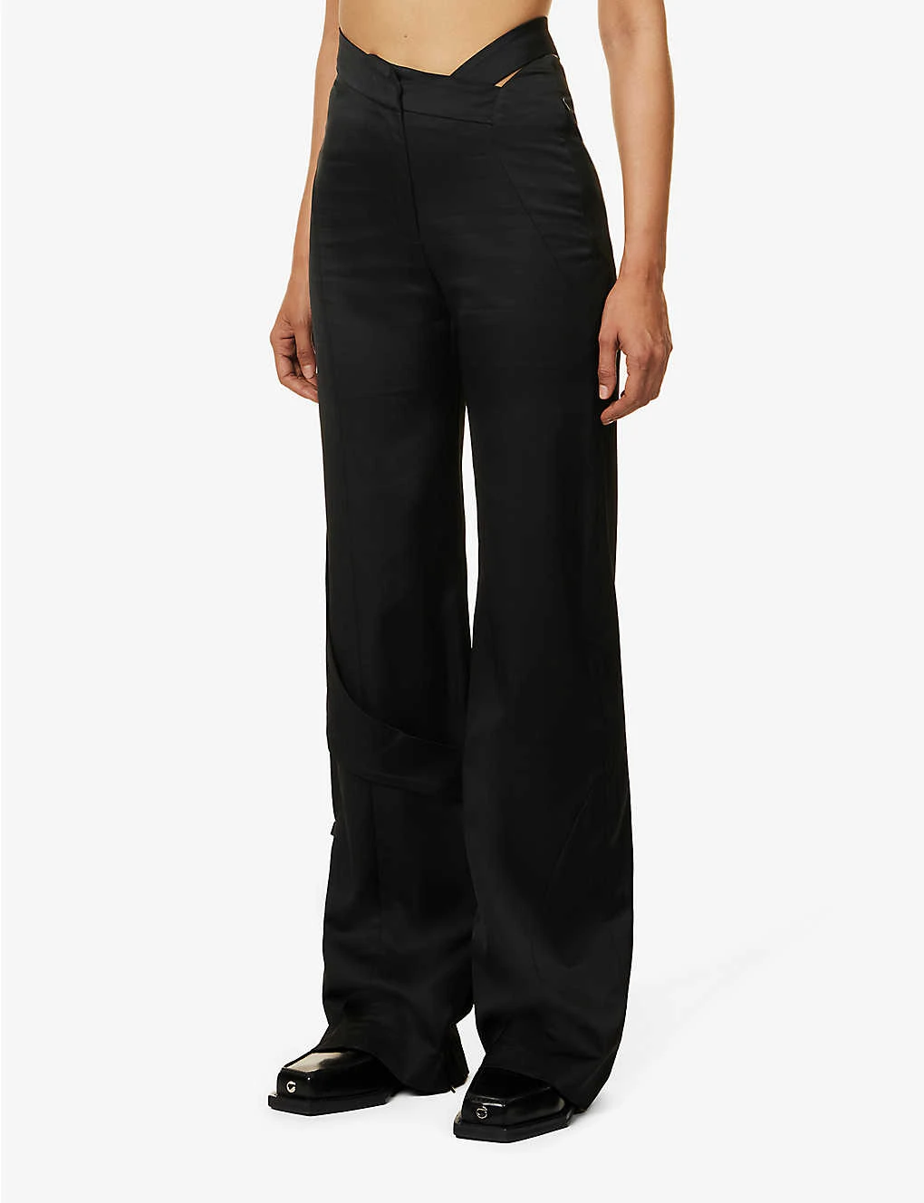 Fluid Cut-out High-rise Straight-leg Wool-blend Trousers 3 Fluid Cut-out High-rise Straight-leg Wool-blend Trousers - Image 3