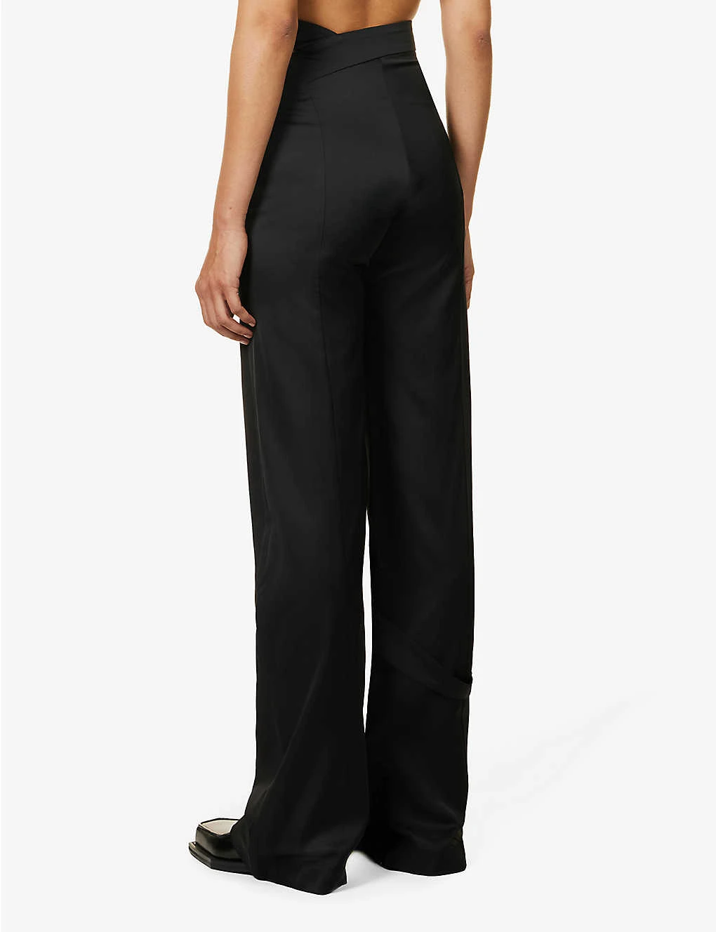Fluid Cut-out High-rise Straight-leg Wool-blend Trousers 4 Fluid Cut-out High-rise Straight-leg Wool-blend Trousers - Image 4