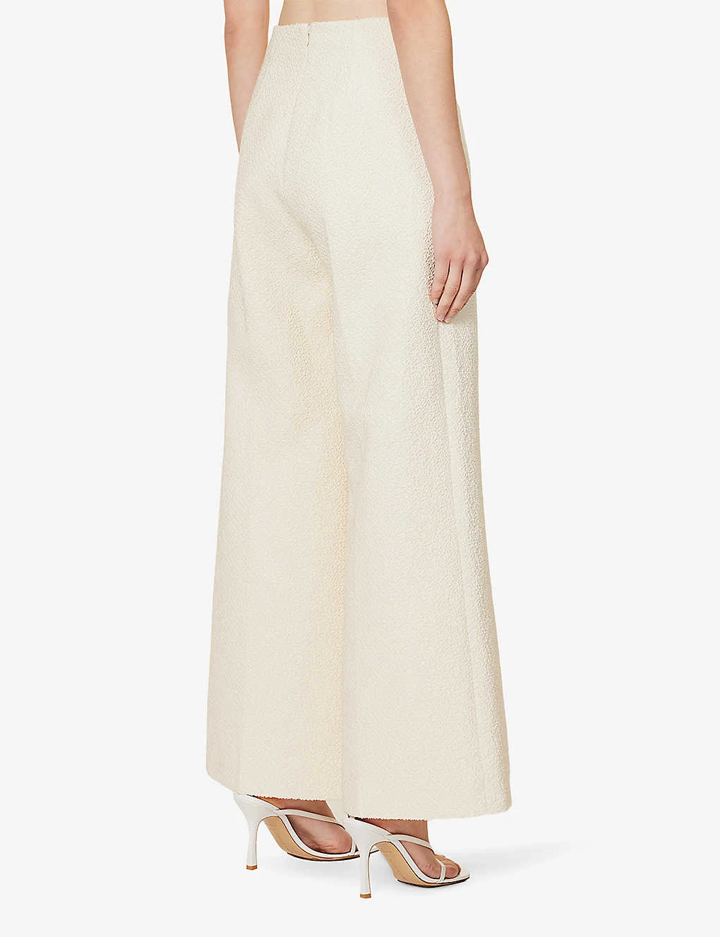 Debbie Wide-leg High-rise Cotton-blend Trousers 4 Debbie Wide-leg High-rise Cotton-blend Trousers - Image 4