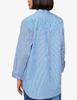 Whistles Millie Stripe Oversized Cotton Shirt -Reiss Shop R04175228 MULTICOLOURED ALT03