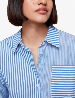 Whistles Millie Stripe Oversized Cotton Shirt -Reiss Shop R04175228 MULTICOLOURED ALT04