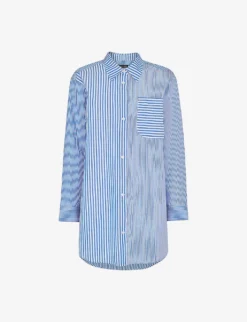 Whistles Millie Stripe Oversized Cotton Shirt