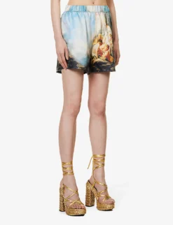 Roberto Cavalli Graphic-print Mid-rise Silk Shorts 7 Roberto Cavalli Graphic-print Mid-rise Silk Shorts -Reiss Shop R04179645 MULTICOLOUR ALT02