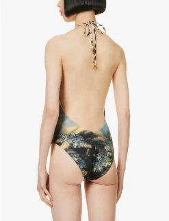 Roberto Cavalli Graphic-pattern V-neck Swimsuit -Reiss Shop R04179654 MULTICOLOUR ALT03