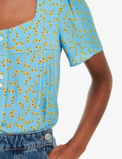 Whistles Floral-print Woven Top 9 Whistles Floral-print Woven Top -Reiss Shop R04180431 MULTICOLOURED ALT04