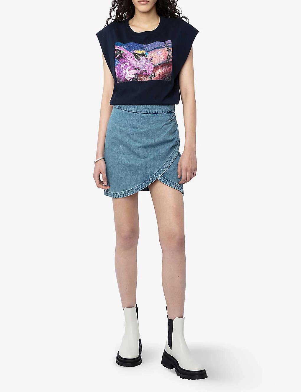 Zadig & Voltaire Cecilia Moon Graphic-print Cotton T-shirt 2 Zadig & Voltaire Cecilia Moon Graphic-print Cotton T-shirt - Image 2