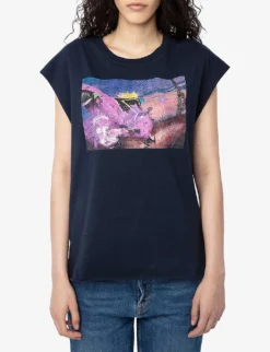Zadig & Voltaire Cecilia Moon Graphic-print Cotton T-shirt 7 Zadig & Voltaire Cecilia Moon Graphic-print Cotton T-shirt -Reiss Shop R04180441 ENCRE ALT02