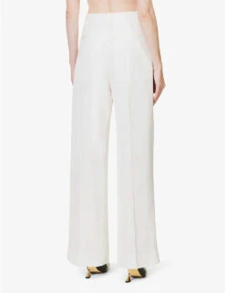 Victoria Beckham Mid-rise Wide-leg Woven Trousers -Reiss Shop R04180524 WHITE ALT03
